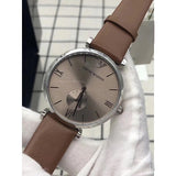 Emporio Armani Gianni Silver Dial Brown Leather Strap Watch for Men - AR1675 Authentic Buy Shop Now