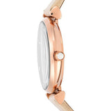 Emporio Armani Gianni T Bar Gunmetal Dial Beige Leather Strap Watch For Women - AR1681 Authentic Buy Shop Now