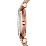 Emporio Armani Gianni T Bar Gunmetal Dial Beige Leather Strap Watch For Women - AR1681 Authentic Buy Shop Now