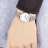 Emporio Armani T Bar Mother of Pearl Dial Steel Strap Watch For Women - AR1682 Authentic Buy Shop Now