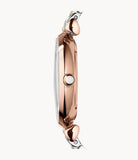 Emporio Armani T Bar Gianni Classic Mother Of Pearl Dial Two Tone Steel Strap Watch For Women - AR1683 Authentic Buy Shop Now