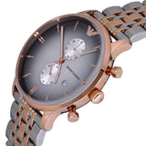 Emporio Armani Gianni Chronograph Grey Dial Two Tone Steel Strap Watch For Men - AR1721 Authentic Buy Shop Now