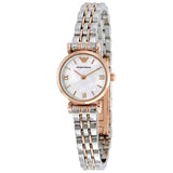 Emporio Armani Gianni Mother of Pearl Dial Two Tone Steel Strap Watch For Women - AR1764 Authentic Buy Shop Now