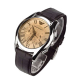 Emporio Armani Valente Chronograph Brown Dial Brown Leather Strap Watch For Men - AR1785 Authentic Buy Shop Now