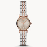 Emporio Armani Gianni T Bar Grey Dial Two Tone Steel Strap Watch For Women - AR1841 Authentic Buy Shop Now