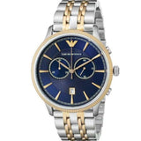 Emporio Armani Classic Blue Dial Two Tone Steel Strap Watch For Men - AR1847 Authentic Buy Shop Now
