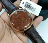 Emporio Armani Classic Chronograph Burgundy Dial Brown Leather Strap Watch For Men - AR1890 Authentic Buy Shop Now