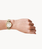 Emporio Armani Gianni T Bar White Mother of Pearl Dial Gold Steel Strap Watch For Women - AR1907 Authentic Buy Shop Now