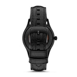 Emporio Armani Meccanico White Dial Black Leather Strap Watch For Men - AR1923 Authentic Buy Shop Now