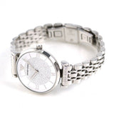 Emporio Armani Gianni T Bar White Crystal Pave Dial Silver Stainless Steel Strap Watch For Women - AR1925 Authentic Buy Shop Now