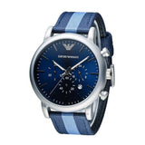 Emporio Armani Luigi Chronograph Quartz Blue Dial Blue Nylon Strap Watch For Men - AR1949 Authentic Buy Shop Now