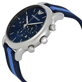 Emporio Armani Luigi Chronograph Quartz Blue Dial Blue Nylon Strap Watch For Men - AR1949 Authentic Buy Shop Now
