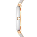 Emporio Armani Gianni T Bar Quartz Mother of Pearl Dial White Leather Strap Watch For Women - AR1965 Authentic Buy Shop Now