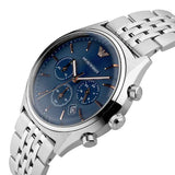 Emporio Armani Luigi Chronograph Quartz Blue Dial Silver Steel Strap Watch For Men - AR1974 Authentic Buy Shop Now