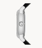 Emporio Armani Luigi Silver Skeleton Dial Black Leather Strap Watch For Men - AR1981 Authentic Buy Shop Now