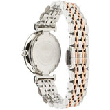 Emporio Armani Gianni T-Bar Mother of Pearl Dial Two Tone Steel Strap Watch For Women - AR1987 Authentic Buy Shop Now