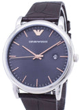 Emporio Armani Luigi Quartz Gray Dial Brown Leather Strap Watch For Men - AR1996 Authentic Buy Shop Now