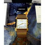 Emporio Armani Super Slim Quartz White DIal Gold Mesh Bracelet Watch For Women - AR2017 Authentic Buy Shop Now