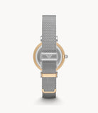 Emporio Armani Gianni T Bar Mother of Pearl Dial Silver Mesh Bracelet Watch For Women - AR2068 Authentic Buy Shop Now
