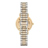 Emporio Armani Gianni T Bar Analog White Dial Two Tone Steel Strap Watch For Women - AR2076 Authentic Buy Shop Now