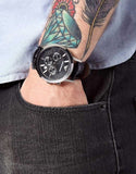 Emporio Armani Renato Chronograph Black Dial Black Leather Strap Watch For Men - AR2447 Authentic Buy Shop Now