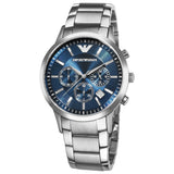 Emporio Armani Renato Chronograph Blue Dial Silver Steel Strap Watch For Men - AR2448 Authentic Buy Shop Now