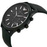 Emporio Armani Sportivo Chronograph Black Dial Black Leather Strap Watch For Men - AR2461 Authentic Buy Shop Now