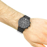 Emporio Armani Renato Chronograph Black Dial Black Mesh Bracelet Watch For Men - AR2498 Authentic Buy Shop Now