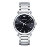 Emporio Armani Luigi Quartz Black Dial Silver Steel Strap Watch For Men - AR2499 Authentic Buy Shop Now