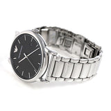 Emporio Armani Luigi Quartz Black Dial Silver Steel Strap Watch For Men - AR2499 Authentic Buy Shop Now