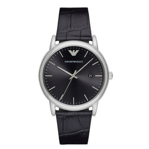 Emporio Armani Luigi Quartz Black Dial Black Leather Strap Watch For Men - AR2500 Authentic Buy Shop Now