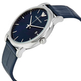 Emporio Armani Dress Quartz Blue Dial Blue Leather Strap Watch For Men - AR2501 Authentic Buy Shop Now