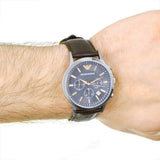 Emporio Armani Renato Chronograph Grey Dial Brown Leather Strap Watch For Men - AR2513 Authentic Buy Shop Now