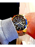Emporio Armani Chronograph Black Dial Gold Steel Strap Watch For Men - AR5857 Authentic Buy Shop Now