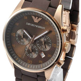 Emporio Armani Sportivo Chronograph Brown Dial Brown Silicone Strap Watch For Men - AR5891 Authentic Buy Shop Now