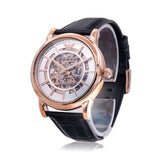 Emporio Armani Luigi Skeleton Silver Dial Black Leather Strap Watch For Men - AR60007 Authentic Buy Shop Now