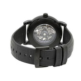 Emporio Armani Meccanico Automatic Skeleton Dial Black Leather Strap Watch For Men - AR60008 Authentic Buy Shop Now