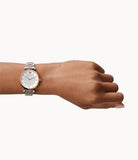 Emporio Armani Gianni T Bar Analog White Dial Two Tone Steel Strap Watch For Women - AR2076 Authentic Buy Shop Now