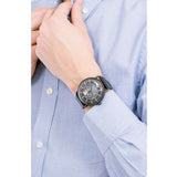 Emporio Armani Aviator Chronograph Black Dial Black Leather Strap Watch For Men - AR60028 Authentic Buy Shop Now