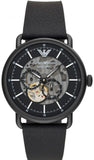 Emporio Armani Aviator Chronograph Black Dial Black Leather Strap Watch For Men - AR60028 Authentic Buy Shop Now