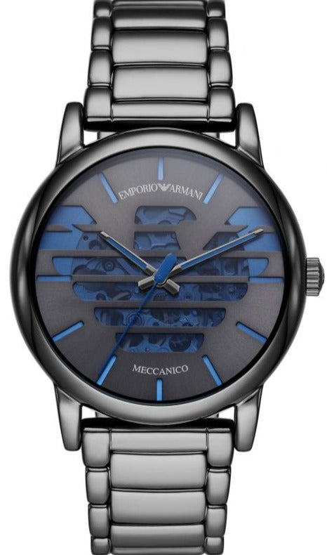 Emporio Armani Meccanico Automatic Grey Dial Grey Steel Strap Watch For Men - AR60029 Authentic Buy Shop Now