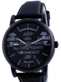Emporio Armani Meccanico Quartz Black Dial Black Leather Strap Watch For Men - AR60032 Authentic Buy Shop Now