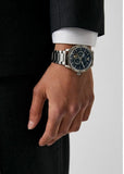 Emporio Armani Mario Chronograph Automatic Blue Dial Silver Steel Strap Watch For Men - AR60052 Authentic Buy Shop Now