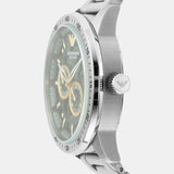 Emporio Armani Meccanico Chronograph Automatic Green Dial Silver Steel Strap Watch For Men - AR60053 Authentic Buy Shop Now