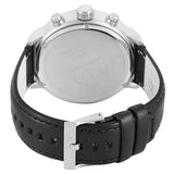 Emporio Armani Sportivo Chronograph Silver Dial Black Leather Strap Watch For Men - AR6054 Authentic Buy Shop Now