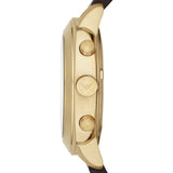 Emporio Armani Sportivo Chronograph Gold Dial Brown Leather Strap Watch for Men - AR6062 Authentic Buy Shop Now