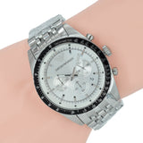 Emporio Armani Sportivo Chronograph Silver Dial Silver Steel Strap Watch For Men - AR6073 Authentic Buy Shop Now