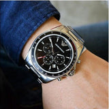 Emporio Armani Sigma Chronograph Black Dial Silver Steel Strap Watch For Men - AR6098 Authentic Buy Shop Now