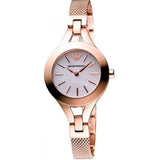 Emporio Armani Chiara Analog White Dial Rose Gold Steel Strap Watch For Women - AR7329 Authentic Buy Shop Now