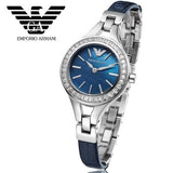 Emporio Armani Chiara Blue Dial Blue Leather Strap Watch for Women - AR7330 Authentic Buy Shop Now